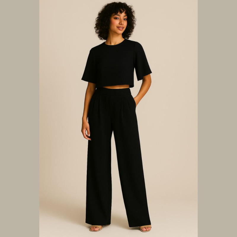 Georgette Crepe NOIR Black
